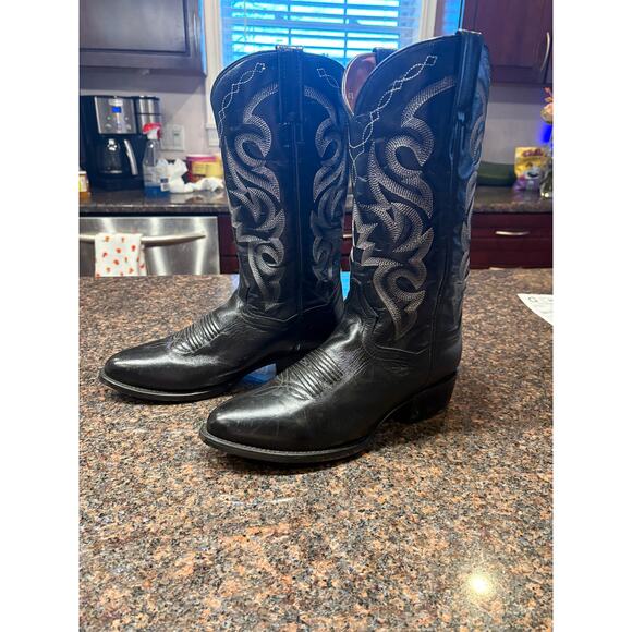 Dan Post Other - Dan Post Black Leather Cowboy Boots Size 8 1/2EW